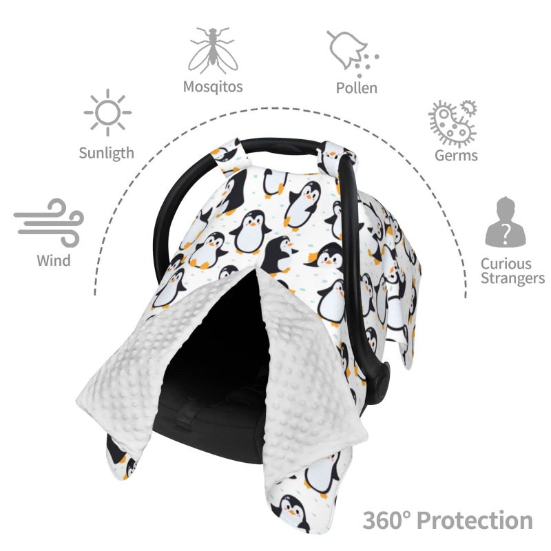 Mcewoel Penguin Car Seat Cover for Baby in Winter Summer  Nursing Cover for Mom Penguin Stuff for Baby Boys Girls - Image 4